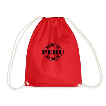 made in peru m1k2 - Drawstring Bag - red - Front