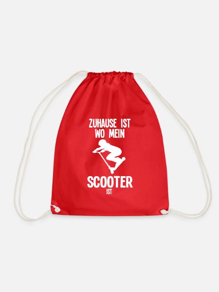 Scooter Roller Roller Fahren Geschenk - Turnbeutel - Rot