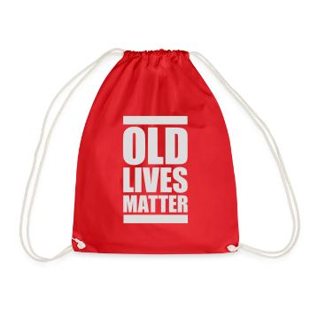 old lives matter quote - Drawstring Bag - red - Front