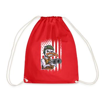 Geese Hunter Us Flag Goose Hunting - Drawstring Bag - red - Front