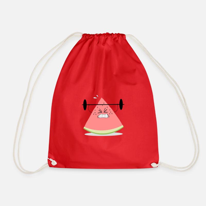 watermelon - Drawstring Bag - red