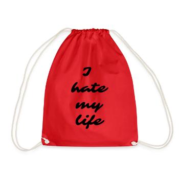 I hate my life BLACK - Turnbeutel - Rot - Vorne