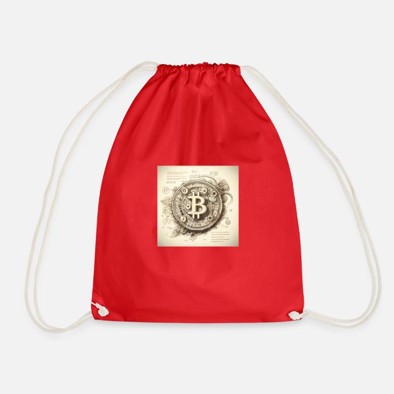Bitcoin - Drawstring Bag - red