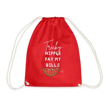 Funny lactation consultant breastfeeding support - Drawstring Bag - red - Front