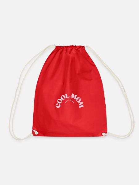 Cool Mom Est. 2024 - Drawstring Bag - red