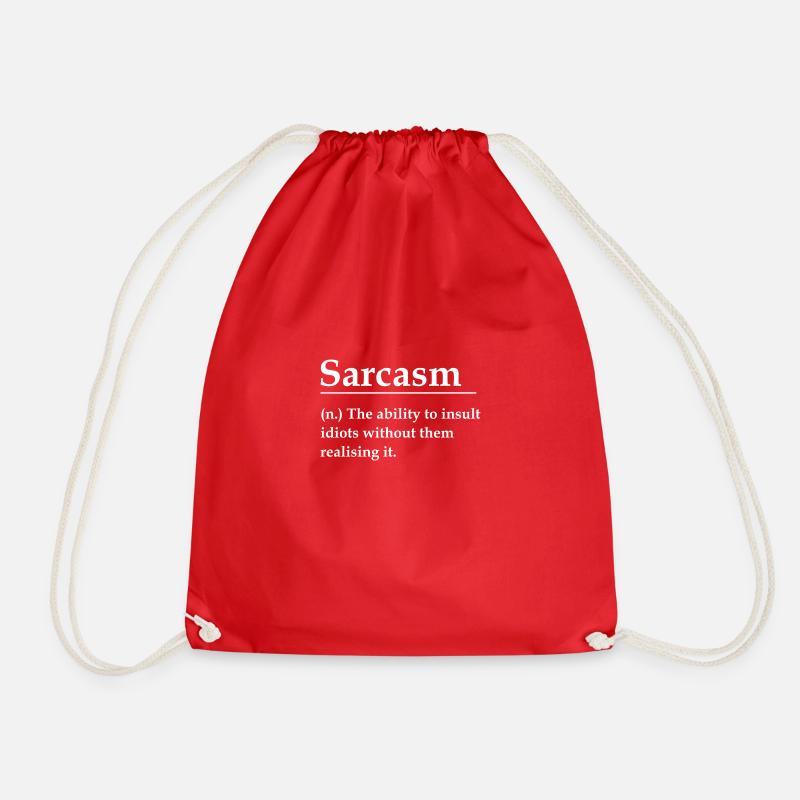 Sarcasm - Drawstring Bag - red