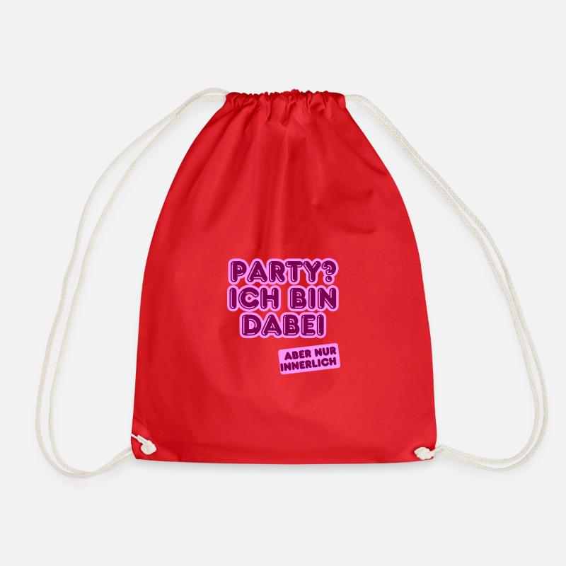 Party? Ich bin innerlich dabei. - Turnbeutel - Rot