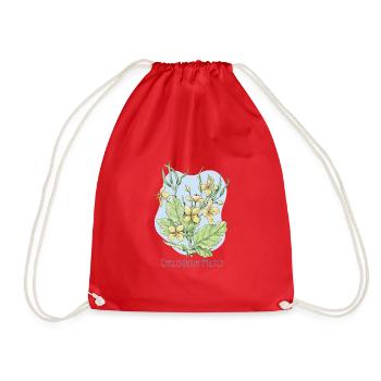 Dessin botanique d’herbe d’hirondelle chélidoine - Sac de sport léger - rouge - Devant