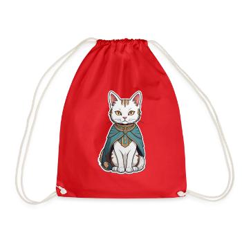Cat Wizard - Drawstring Bag - red - Front