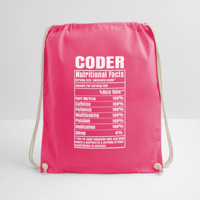 Coder Nutritional Facts Coder Programmer Computer Turnbeutel