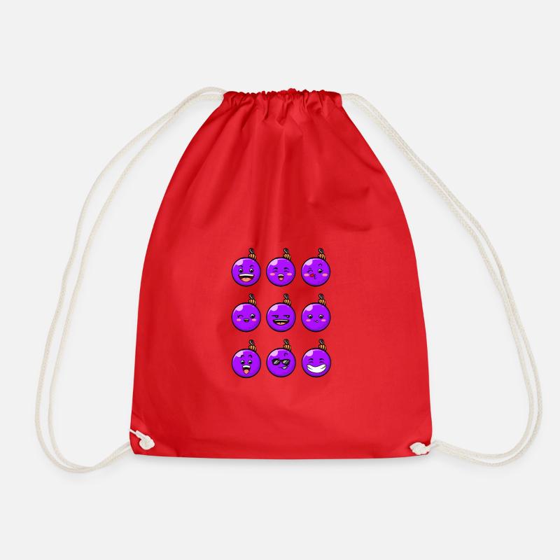 9 Christmas baubles #8/10 purple - Drawstring Bag - red