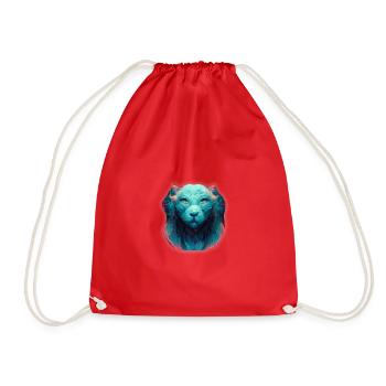 LION - Drawstring Bag - red - Front