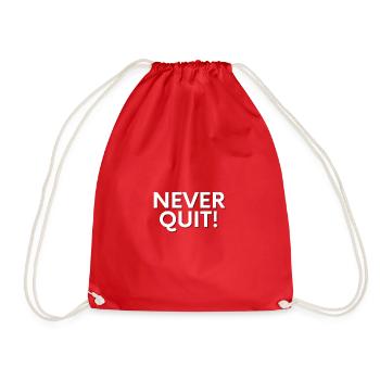 NEVER QUIT - Turnbeutel - Rot - Vorne