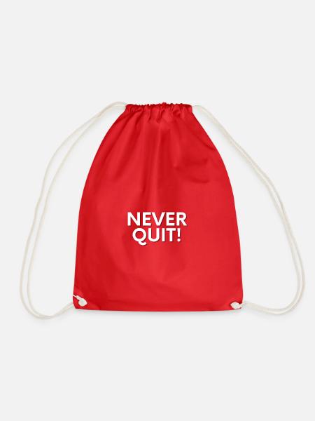 NEVER QUIT - Turnbeutel - Rot