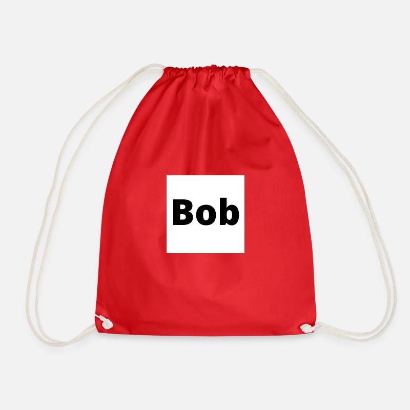 "Bob" Design in dicker schwarzer Schrift - Turnbeutel - Rot