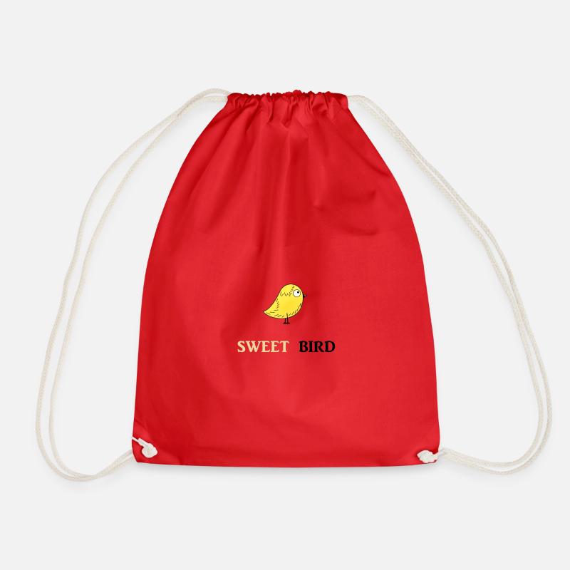 süßer Vogel, sweet bird, Geschenkidee - Turnbeutel - Rot