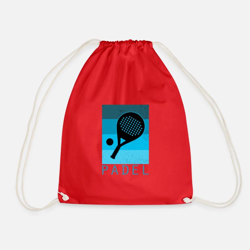 Padel, funny padel, retro vintage padel - Drawstring Bag - red