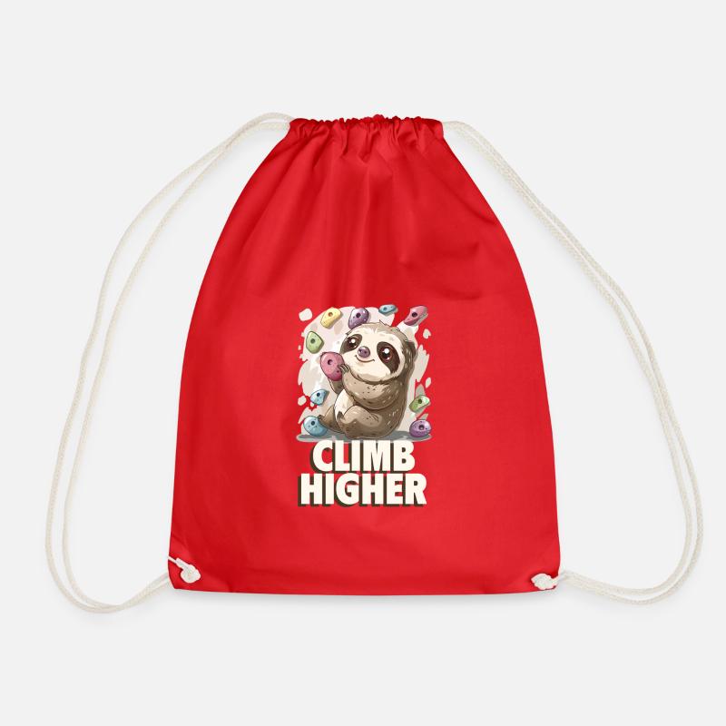 Sloth Climb - Drawstring Bag - red