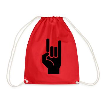Rock and roll hand de - Turnbeutel - Rot - Vorne
