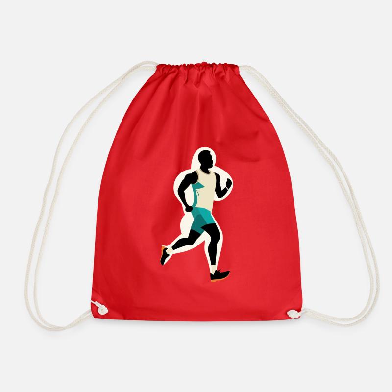 Running Man - Drawstring Bag - red