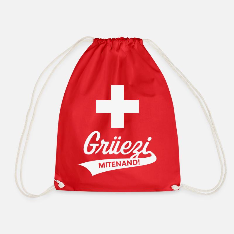 Grüezi Mitenand! (Schweiz / Schweizerfahne) - Turnbeutel - Rot