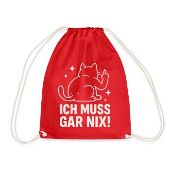 chat paresseux - déclaration disant - je n’ai rien à faire - Sac de sport léger - rouge - Devant