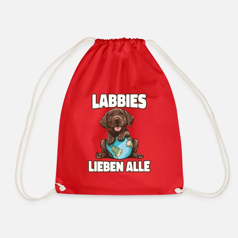 Labrador - Labbies lieben alle - Turnbeutel - Rot