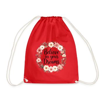 Believe in your Dreams - Drawstring Bag - red - Front