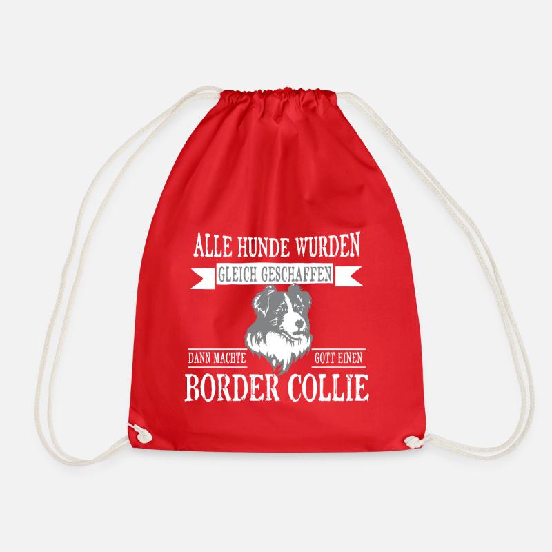 Alle Hunde Border Collie - Turnbeutel - Rot