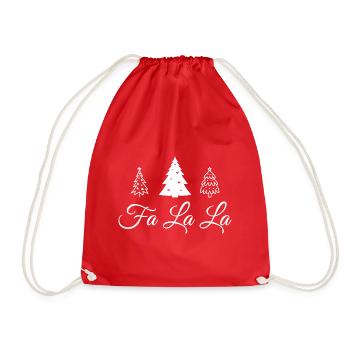 Weihnachtsbäume Fa la la - Turnbeutel - Rot - Vorne