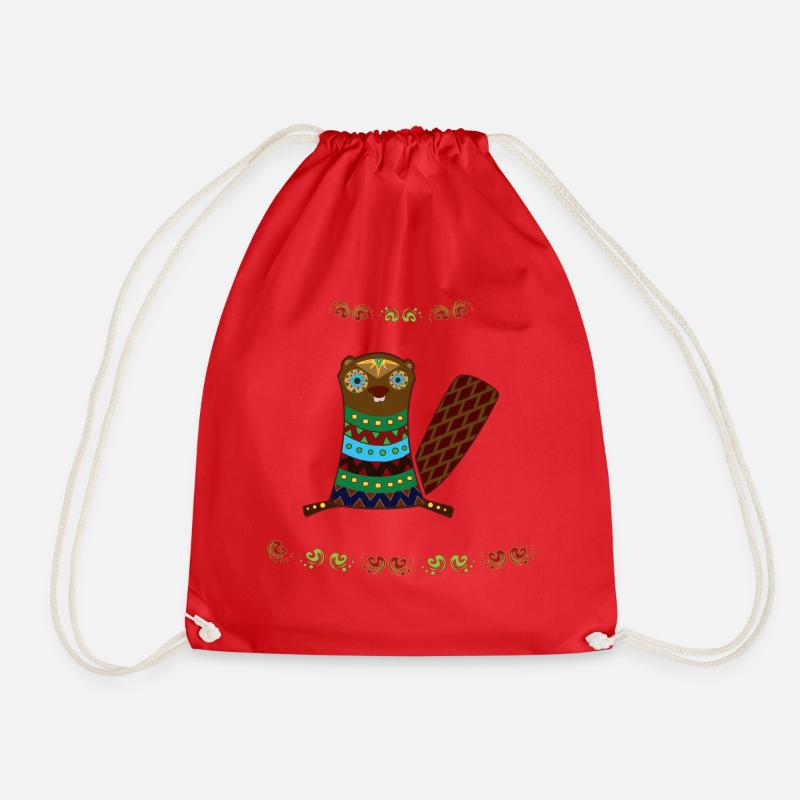 beaver - Drawstring Bag - red
