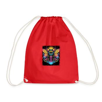 animal lover bee animal welfarists quote queen - Drawstring Bag - red - Front