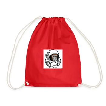 SPACE MONKEY - Drawstring Bag - red - Front