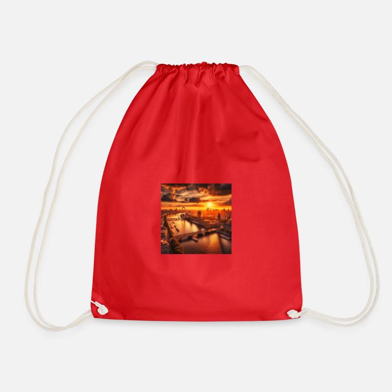 London - Drawstring Bag - red
