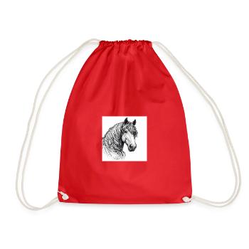 Portrait du cheval - Sac de sport léger - rouge - Devant
