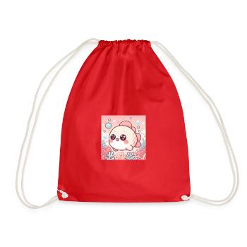 Kawaii Fisch - Turnbeutel - Rot - Vorne