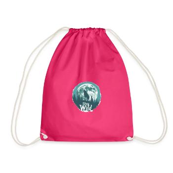 Stay Wild - Drawstring Bag - fuchsia - Front