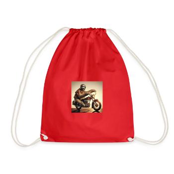 Sloth Biker Wanderer - Drawstring Bag - red - Front