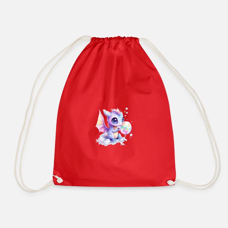 Dragon - Drawstring Bag - red