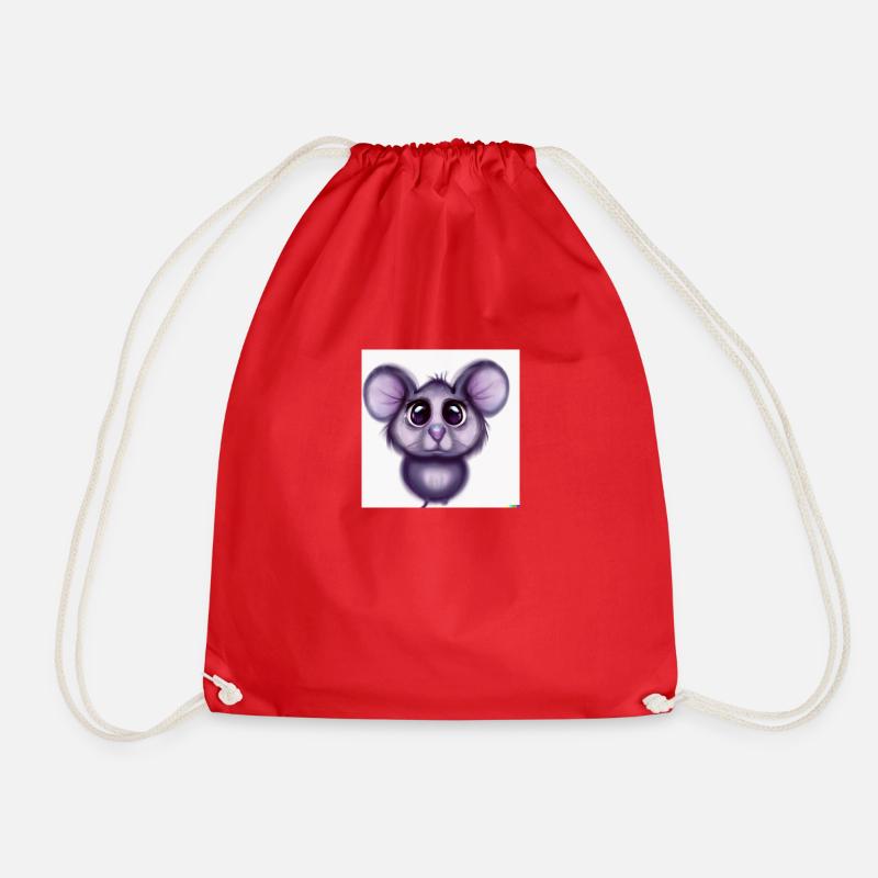 Sad Mouse - Drawstring Bag - red