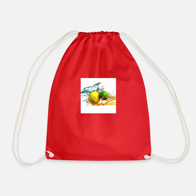Citrus Splash - Drawstring Bag - red