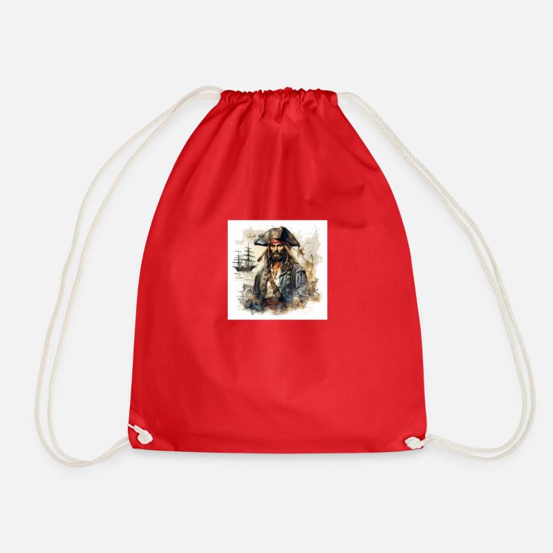 Pirate - Drawstring Bag - red