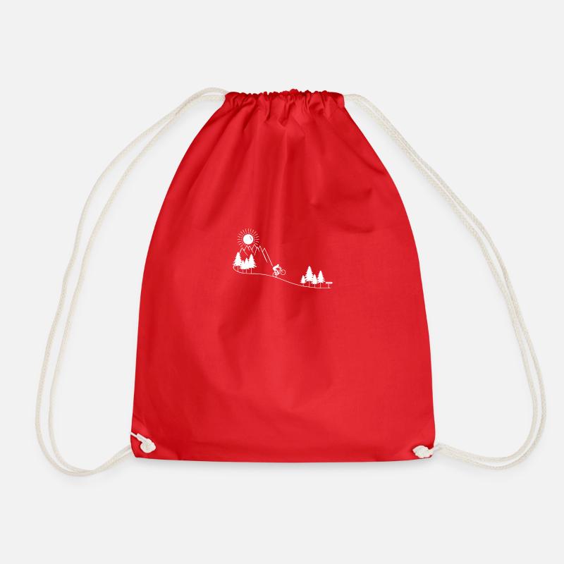 Mountain bike biker MTB - Drawstring Bag - red