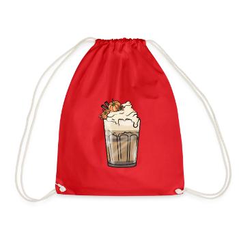 Kürbis Latte Macchiato - Latte à la citrouille et aux épices - Sac de sport léger - rouge - Devant