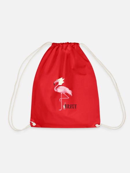 Flamingo Braut - Turnbeutel - Rot