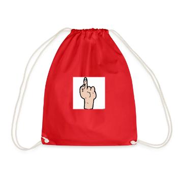 middle finger up cartoon - Turnbeutel - Rot - Vorne