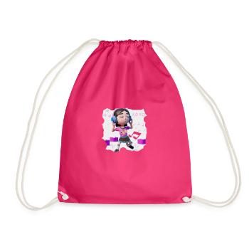FUNNY MUSIC ILLUSTRATION GIRL 8 - Drawstring Bag - fuchsia - Front