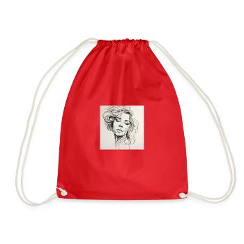 One Line Woman - Drawstring Bag - red - Front