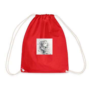 One Line Woman - Drawstring Bag - red - Front