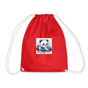 Panda Buch - Turnbeutel - Rot - Vorne